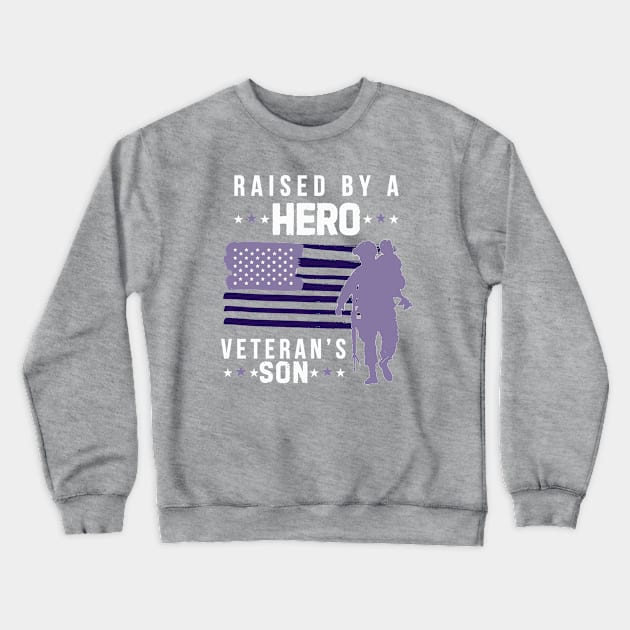 Purple up for military children - Raised by a hero veteran's son Crewneck Sweatshirt by Ivanapcm